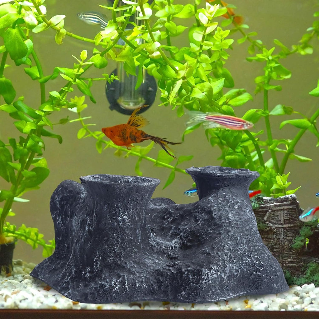 Saim Aquarium Cave Fish Tanks Decoration Simulate Tube Fish Hideout, Resin Fish Tube Viewing Tunnel for Betta Fish Tank Decor, Shrimp Tank Accessories Cichlid Caves