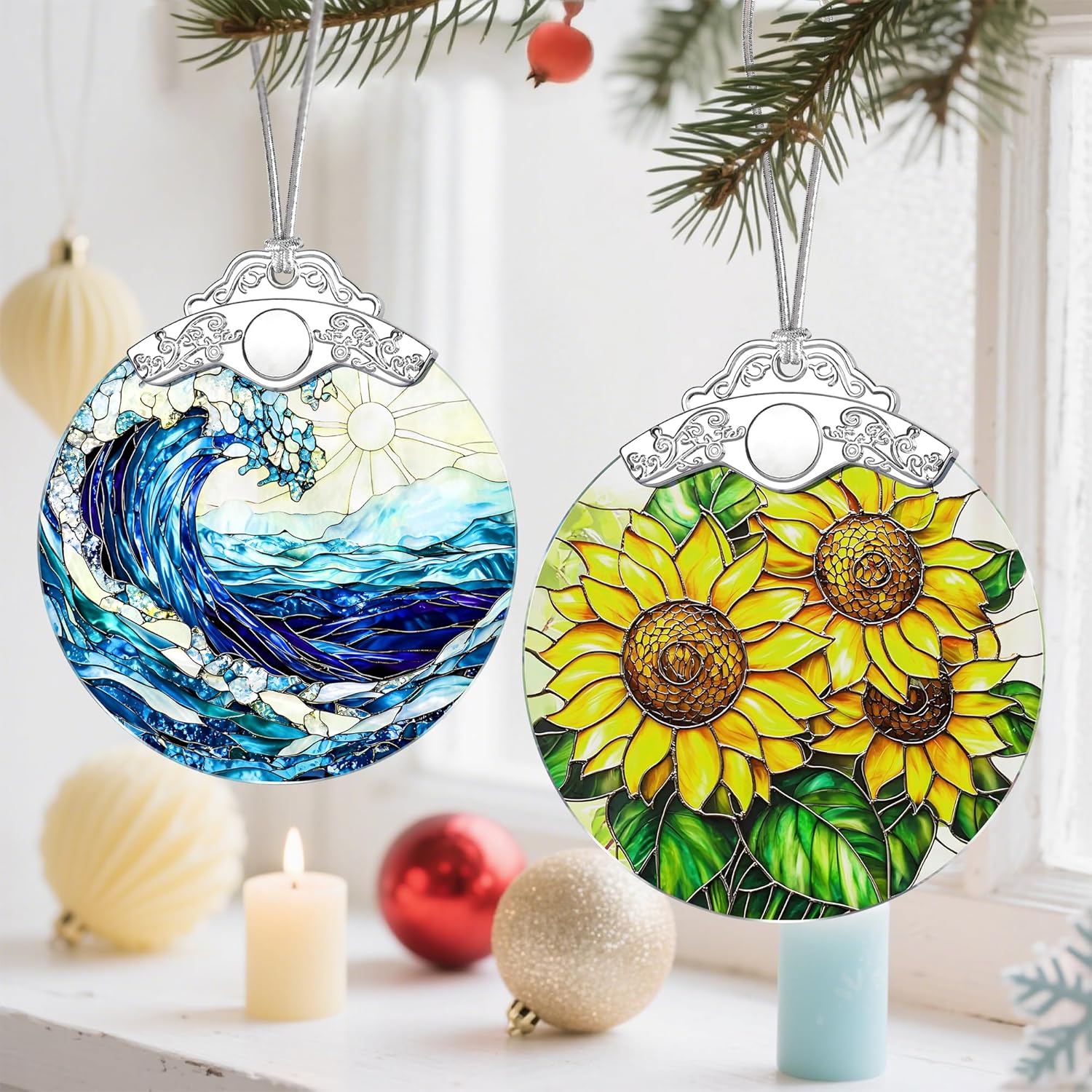 Christmas Ornament, Christmas Tree Ornaments, Keepsake Ornaments, Holiday Decor, Holiday & Xmas Gifts, Gifts for Sunflower Lovers & Flower Lovers - Sunflower-Theme