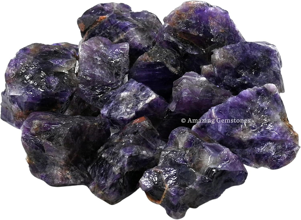 Amazing Gemstone Amethyst Raw Crystals and Healing Stones, Natural Rocks for Tumbling and DIY Raw Stones and Crystals (1 lb)