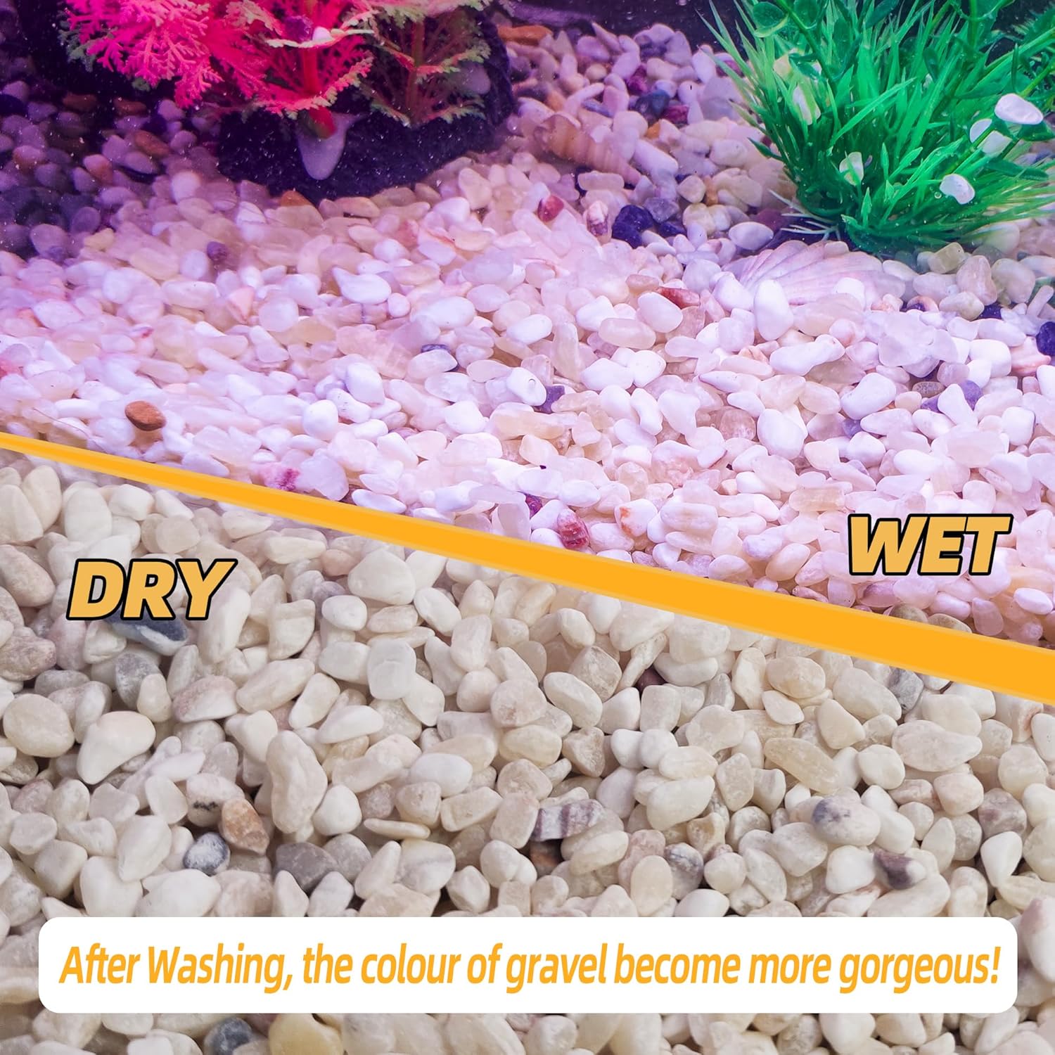 CJGQ 2.4lb Aquarium Gravel for Plants, 1/5Inch Outdoor Decorative River Rocks for Succulents and Cactus Landscaping, Garden Plant Rocks Natural Small Rocks Pea Gravel for Fish Tank Vases Terrarium