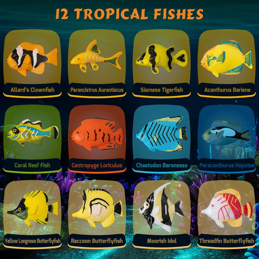 GobiDex Ocean Life Fish Dig Kit, Excavate 12 Simulated Marine Fish Science Kits for Kids Age 6-8-12, STEM Learning & Education Toys, Party Favors Gift for Kids Boys & Girls Age 6+ Year Old