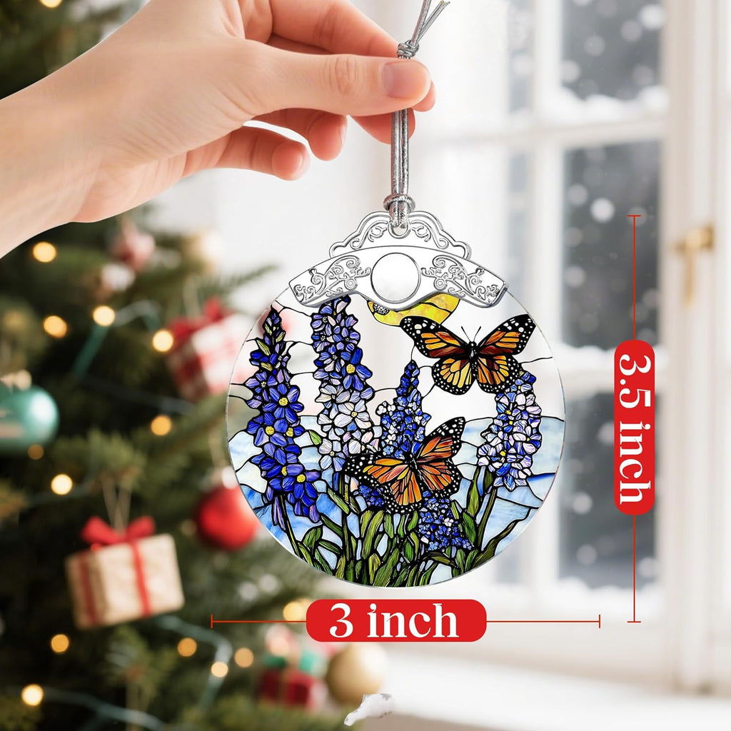 Lavender Butterfly Christmas Ornaments: Christmas Tree Ornaments, Holiday Decor for Flower Lover, Stocking Stuffers, Gift Ideas, Xmas Gifts & Gifts for Butterfly Lover