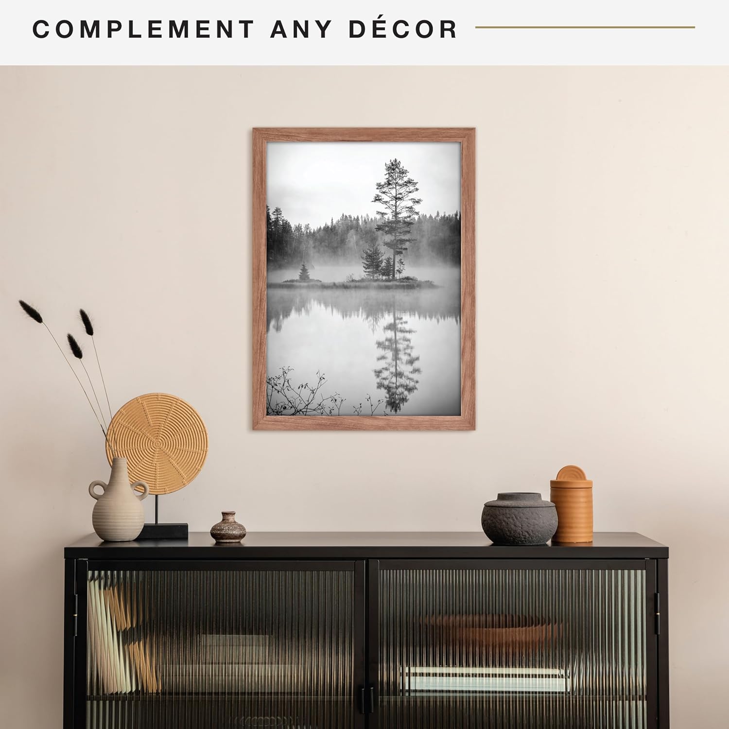 MCS Museum Poster Frame 20x28 Medium Oak Woodgrain, Vertical & Horizontal Wall Hanging Large Picture Frame for Photos, Posters & Art Prints (1-Pack)