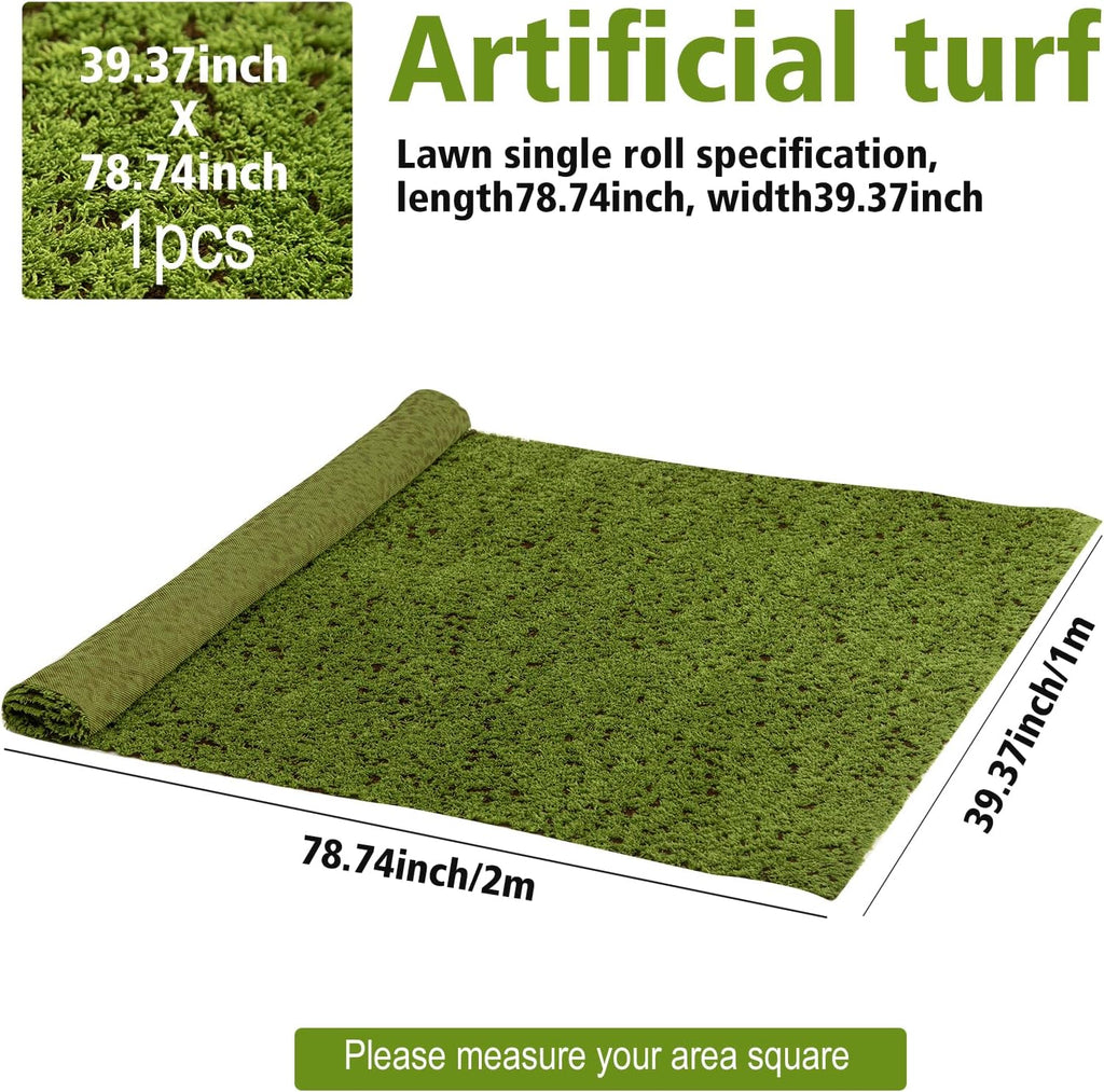 Artificial Grass Mat 4x3.3 Ft - Realistic & Soft Synthetic Turf, Fake Grass Carpet for Indoor Outdoor Use, Backyard, Patio, Balcony Decor (Coffee Background)