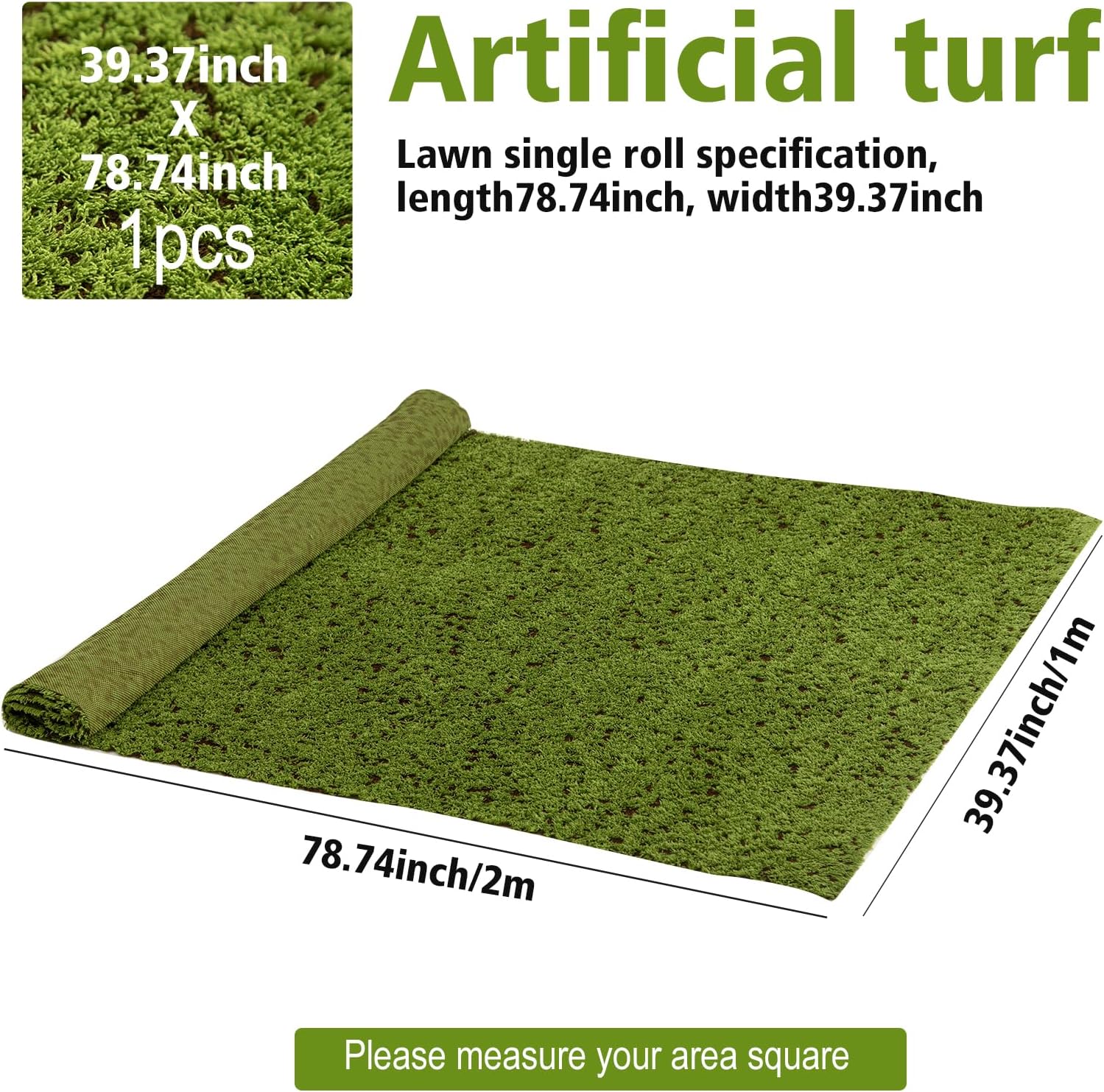 Artificial Grass Mat 4x3.3 Ft - Realistic & Soft Synthetic Turf, Fake Grass Carpet for Indoor Outdoor Use, Backyard, Patio, Balcony Decor (Coffee Background)