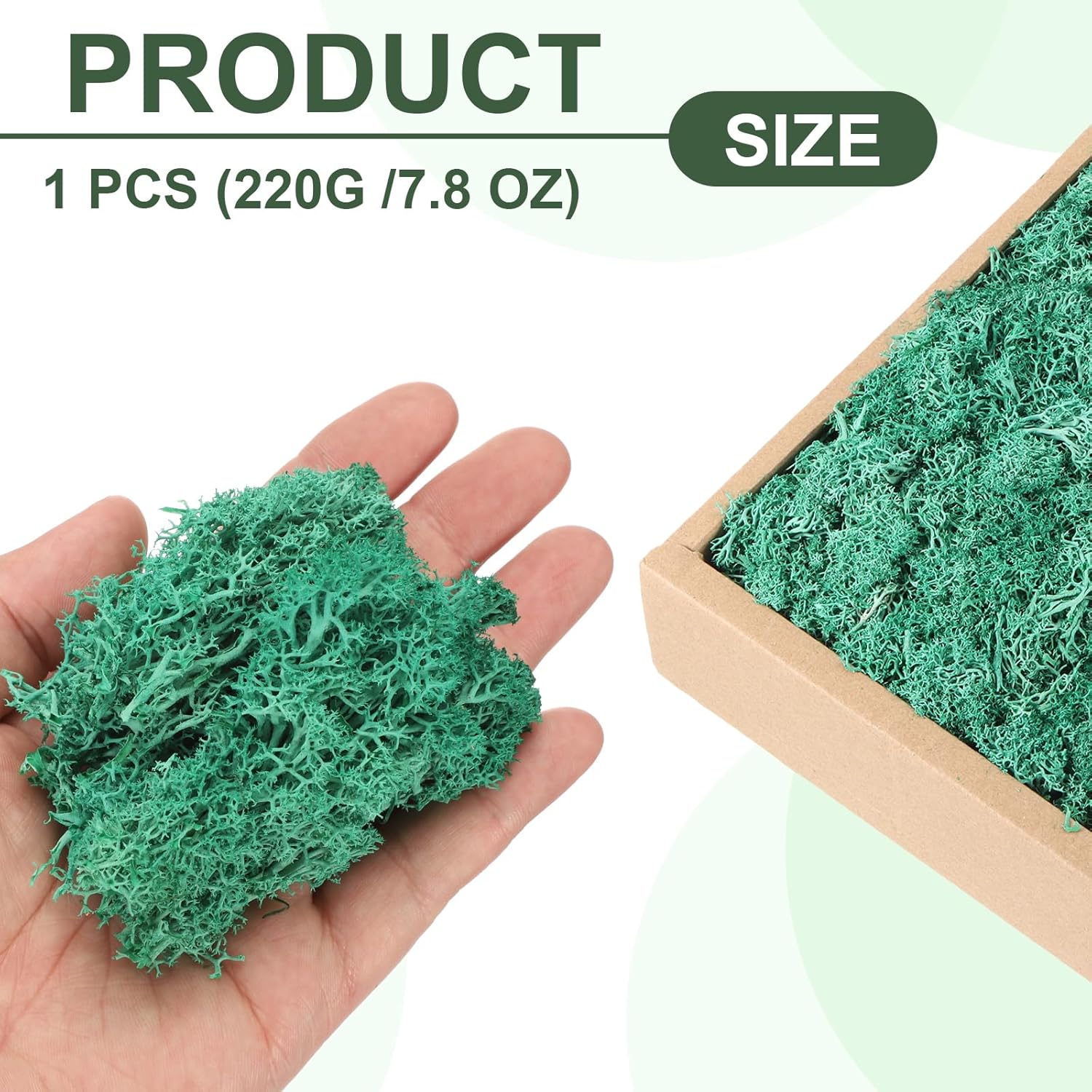MECCANIXITY 7.8oz Preserved Reindeer Moss, Cyan Decorative Artificial Fake Moss for Potted Plants Indoor Crafts Lichen Centerpieces Decor