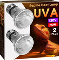 Briignite Reptile Heat Bulb 2 Pack, 75W UVA Reptile Light Bulbs, Dimmable Heat Lamp Bulbs Basking Spot Light Bulb for Reptiles, Amphibian, Bearded Dragon, Lizard, Chicken