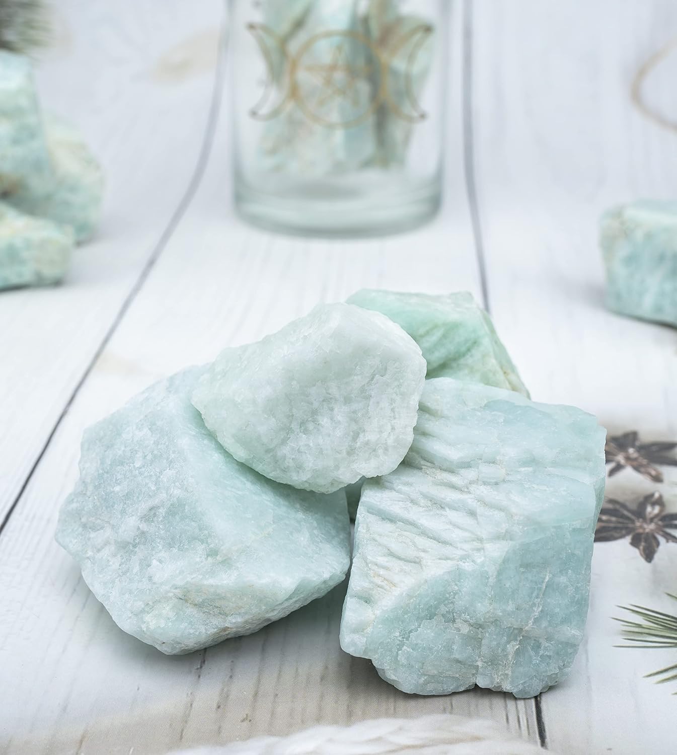 Crocon Amazonite Rough Bulk Natural Stone Raw Gemstone Tumbling Cabbing Polishing Gem Mining Chakra Balancing Reiki and Crystal Healing Good Luck Home Office Size : 1 LB
