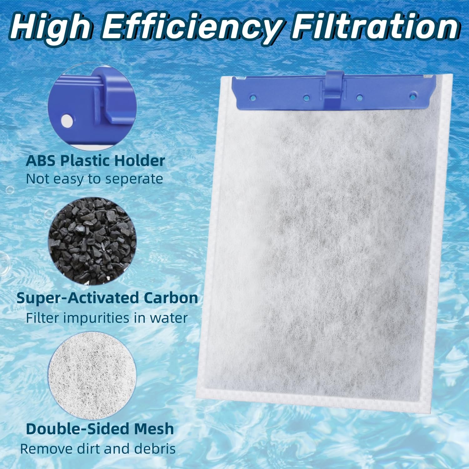 Aquarium Filter Cartridge Compatible with Tetra Whisper Bio-Bag Power Filters, Replacement Filter Cartridges for Tetra ReptoFilter Cartridges Aquariums (12 Packs, Large)