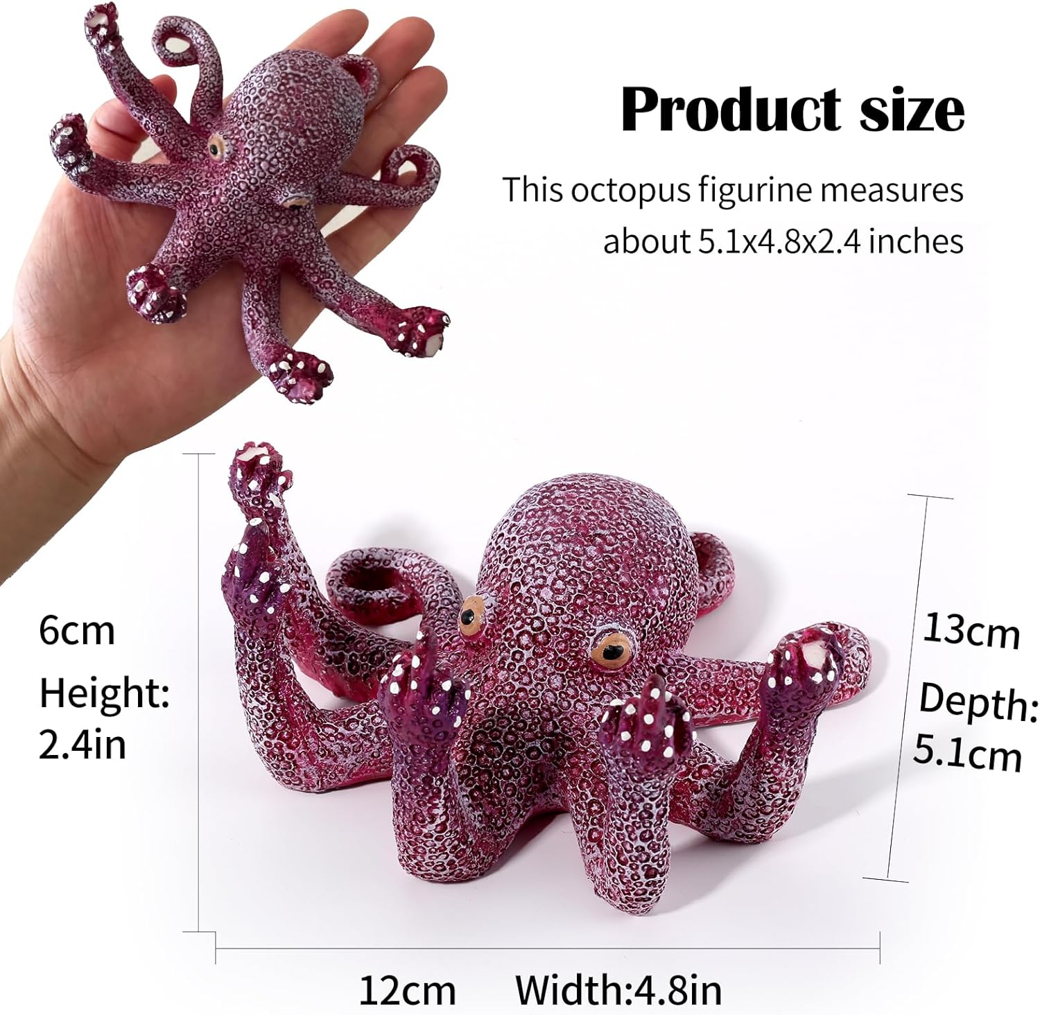 Octopus Aquarium Ornaments Decoration, Purple Artificial Sea Life, Glowing Fingers Enhance Visual Appeal, Suitable for Various Fish Tanks