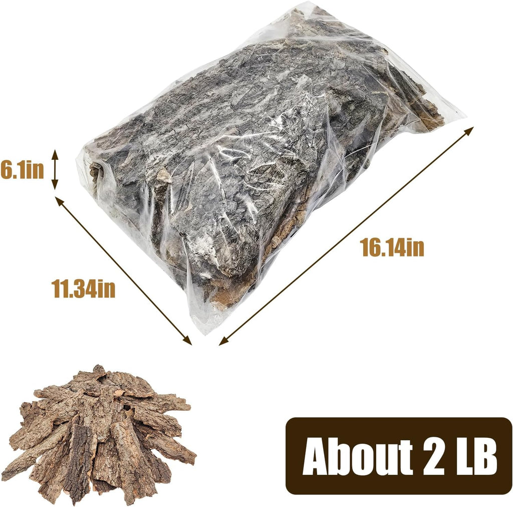 VCEPJH Reptile Bark Bedding,2 LB Natural Cork Bark for Reptiles Flat Cork Wood Terrarium Substrate Tank Supplies for Snake Spiders Bearded Dragons Hermit Crabs Geckos