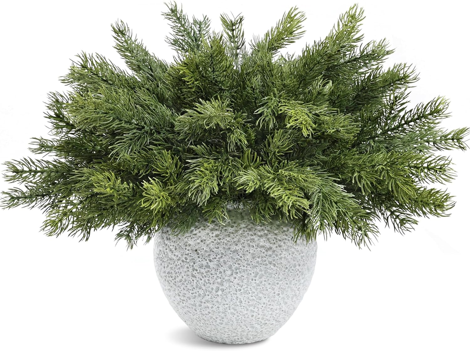 Artgar 6 Pcs Christmas Pine Branches – 18" Realistic Artificial Greenery Pine Stems - Real Touch Faux Cedar Picks for Vase, DIY Garland Wreath Home Indoor Outdoor Xmas Decorations