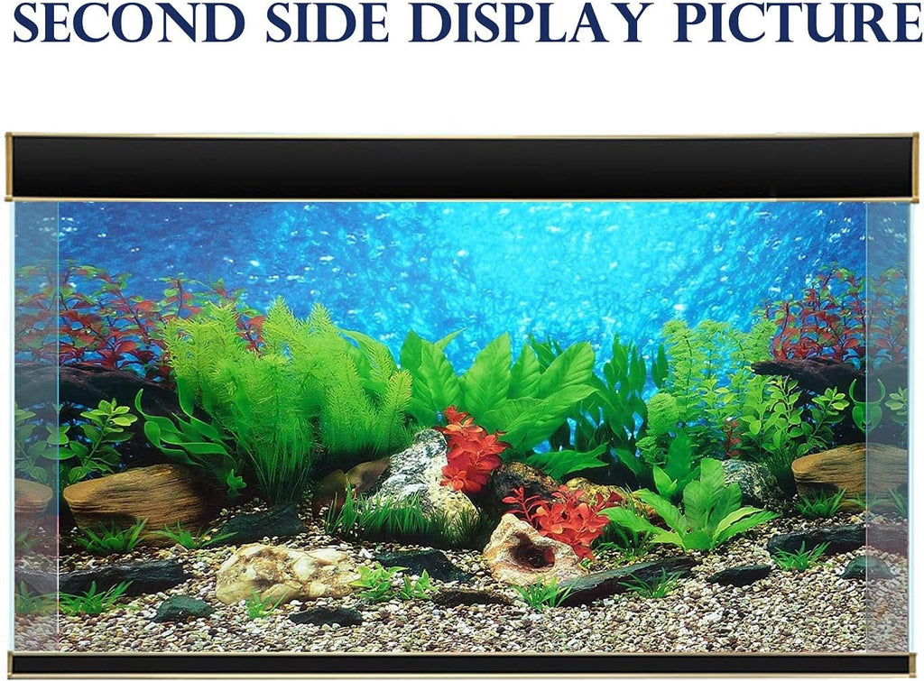ELEBOX New 23" x 71" Fish Tank Background 2 Sided River Bed & Lake Background Aquarium