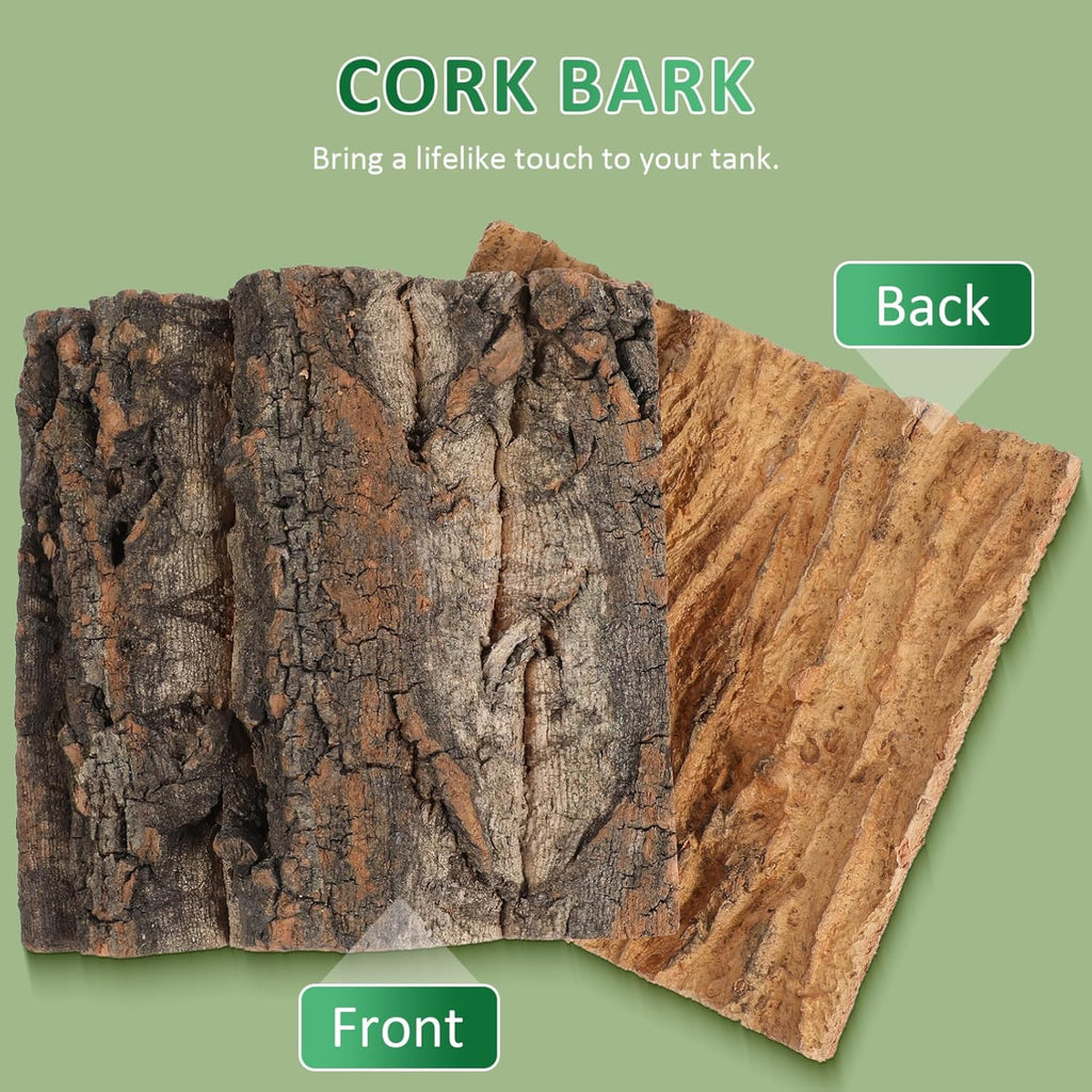 Cork Terrarium Background 8Pcs Reptile Climbing Background Habitat Decor Terrarium Accessories for Spider Lizard Turtle Beared Dragon 15x15cm Aquarium Decor