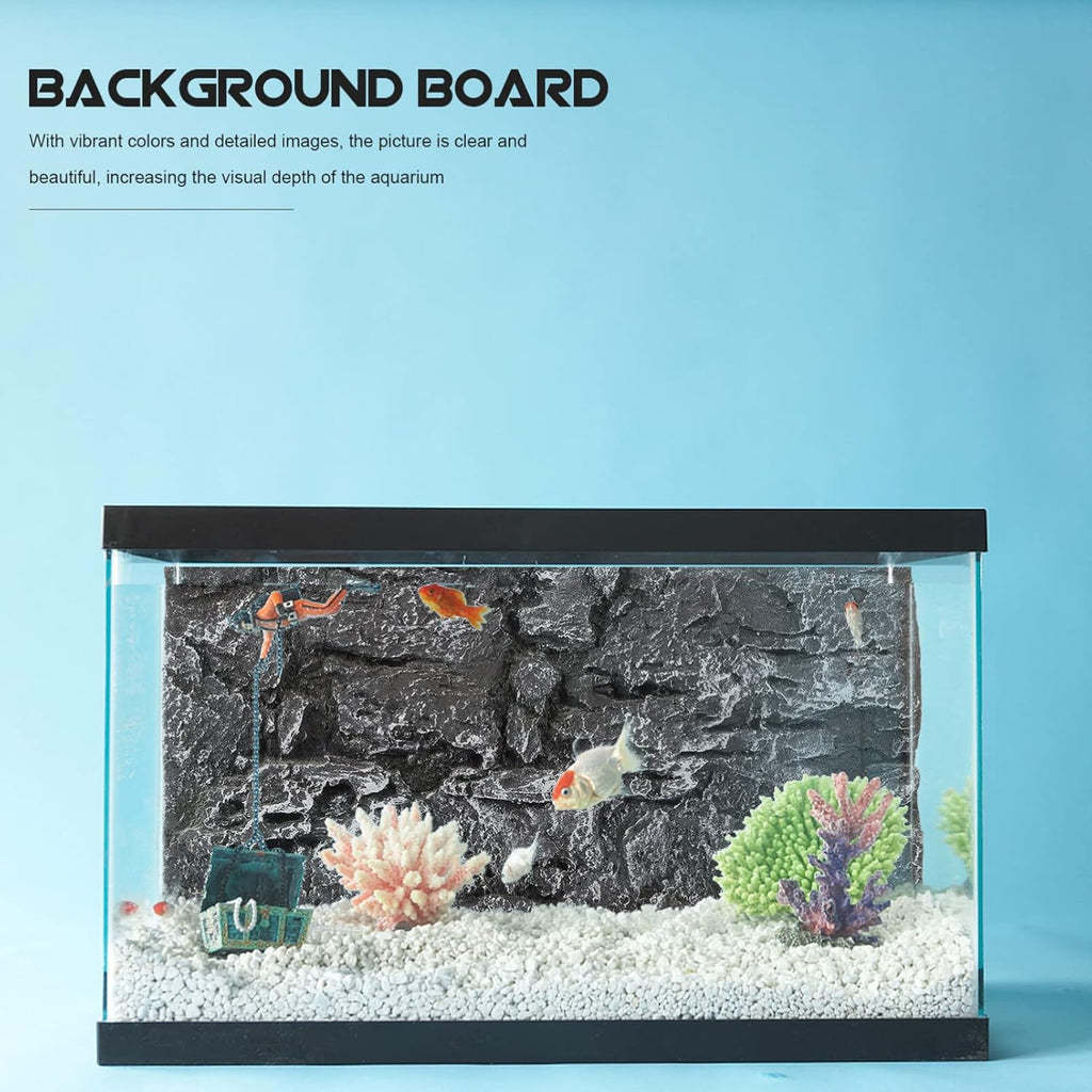 Rock Terrarium Background 3D Reptile Habitat Backgrounds, Decorative Backdrop for Tanks Bearded Dragons Lizard Gecko Spider Chameleon Turtle Fish