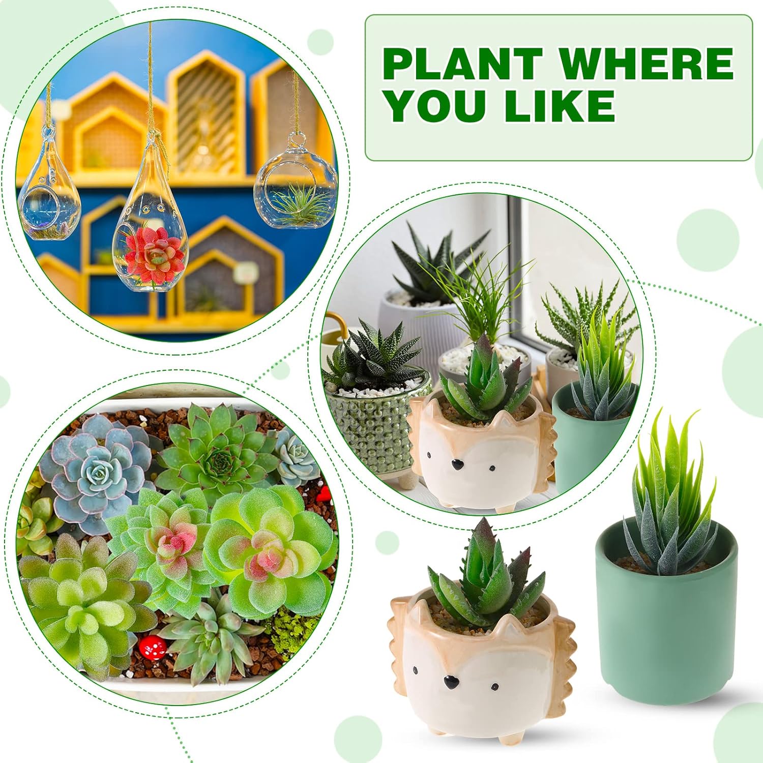 WILLBOND 38 Pcs Christmas Mini Artificial Succulents Small Fake Succulent Plants Faux Assorted Unpotted Realistic Plastic Flowers Picks Stem for DIY Crafting Greenery Garden Home Decor(Flocked)
