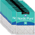 Nordic Pure 20x25x1 (Actual Size: 19 1/2 x 24 1/2 x 3/4) Pleated Air Filters MERV 14 Plus Carbon 24 Pack