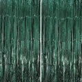 2 Pack Retro Green Foil Fringe Backdrop Curtains, Tinsel Streamers Party Decorations, Fringe Backdrop, Door Shimmer for Christmas