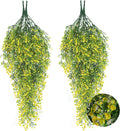RECUTMS 4 pcs Artificial Hanging Plants Fake Hanging Plants Hanging Flowers Artificial Decor Fake Vines with Fake Flowers Indoor and Outdoor Decoration（Yellow）