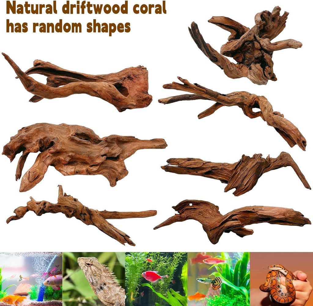 Hamiledyi Aquarium Driftwood, Natural Large 7-15in Coral Driftwood for Aquarium Decor Reptile Tank Decor Terrarium Ornament Wood Branch Trunk Stump for Fish Betta Lizard