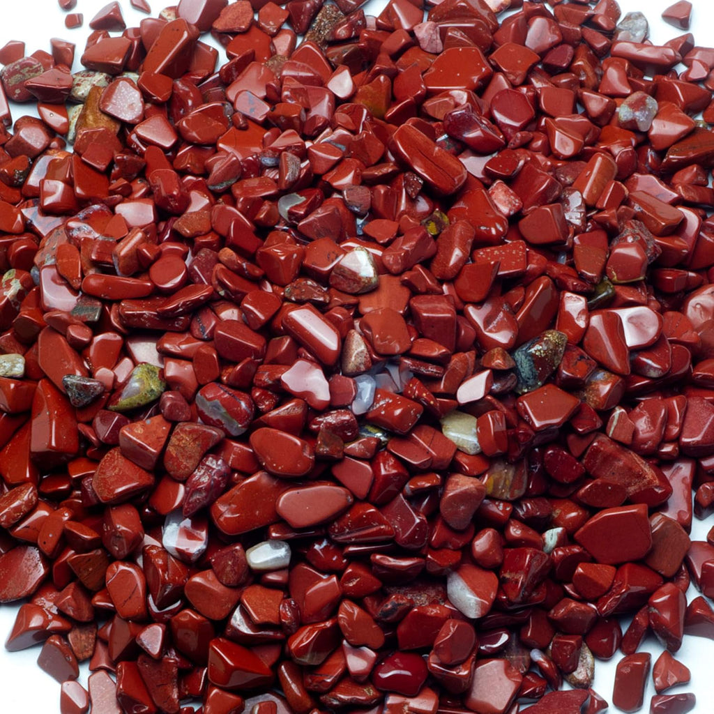 Cherry Tree Collection 1/2 Pound Polished Tumbled Gemstone Chips, Pebbles, Crystal Chips Bulk for Jewelry Making, Healing, Plants, Succulents, Aquariums, Decoration, Chakra (Red Jasper)
