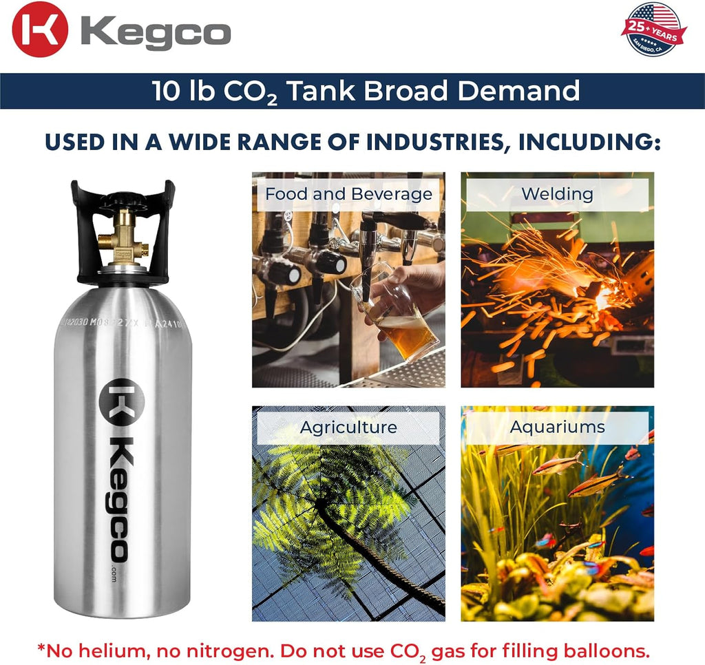 Kegco 10 lb. Aluminum Tank Co2 Cylinder
