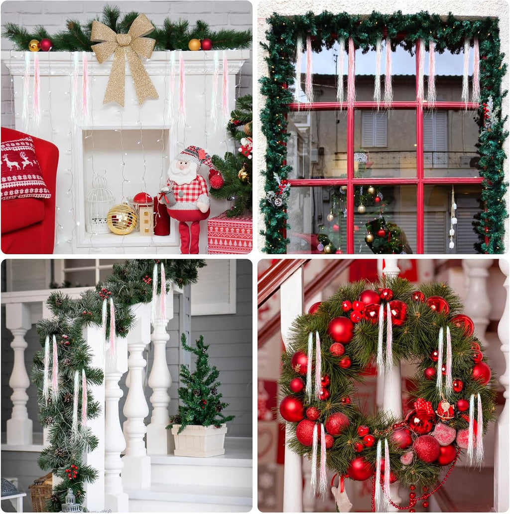 3000pcs Christmas Icicle Tinsel,18in Iridescent Foil Fringe Tinsel Strand Icicle Tinsel Christmas Tree Tinsel for Christmas Holiday Decor Birthday Supplies