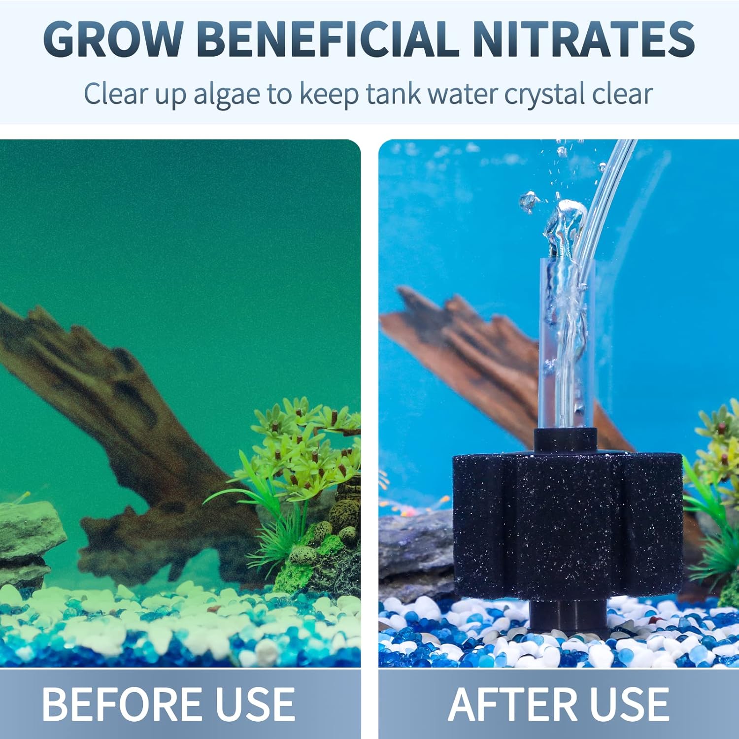 Pawfly Aquarium Bio Sponge Filter Quiet Betta Fry Shrimp and Small Fish Foam Filter for Fish Tank up to 30 Gallons, 4 Pack