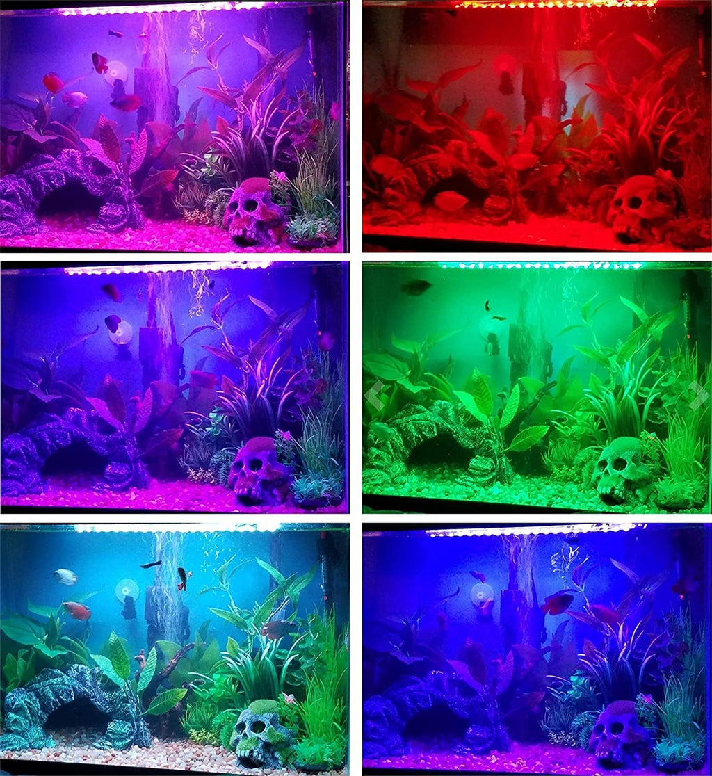 LED Aquarium Lights Fish Tank Light Underwater RGB Color Changing Brightness Adjustable Memory IP68 Waterproof Submersible LED Light Strip bar for Fish Tank, 27 inch