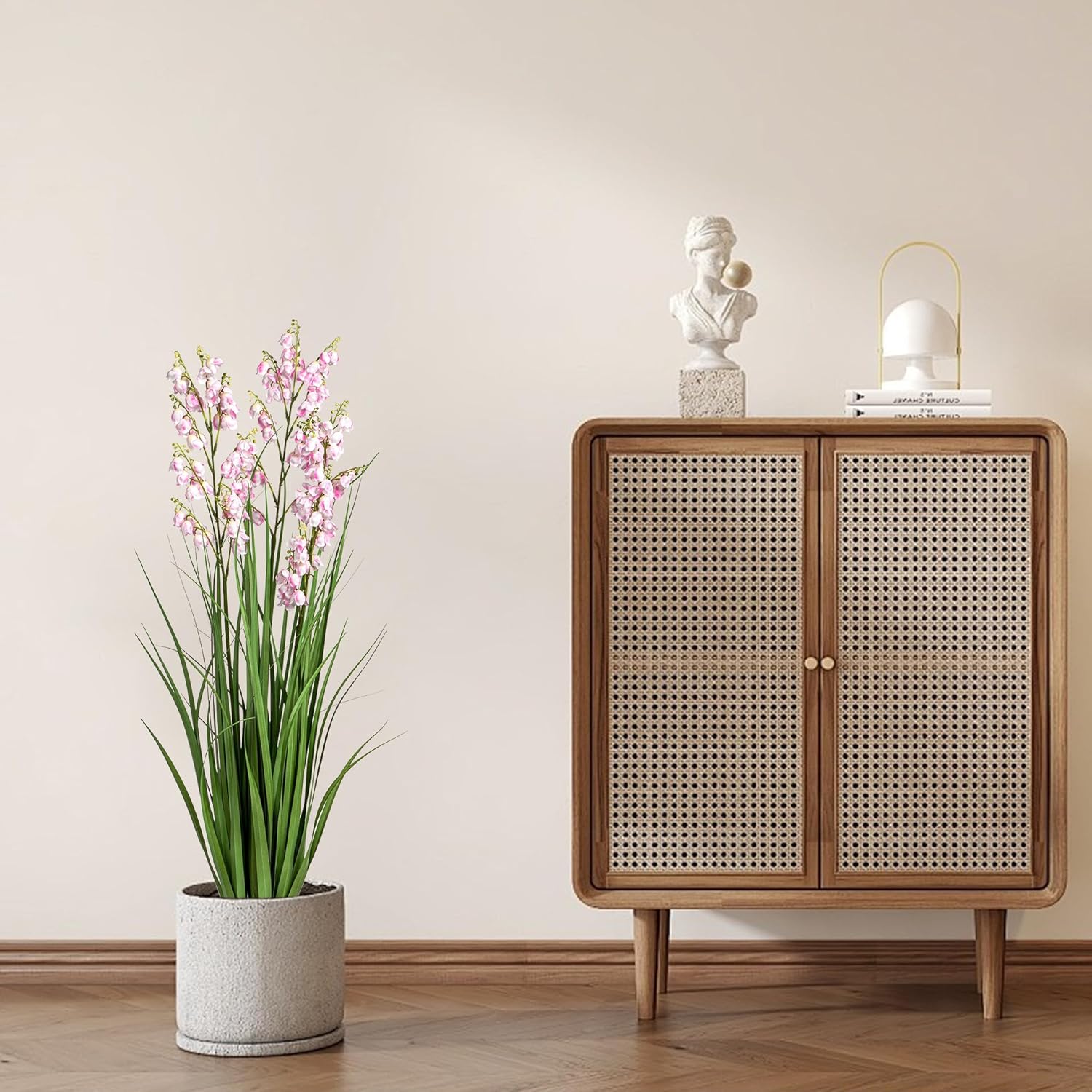 Fake Plants Home Decor Fake Flowers Artificial Plants Outdoor Tall Grass Plant Artificial Pampas Grass Decor Artificial Plants Indoor Fake Grass Living Room Decor Artificial Grass 36" 2PCS（Pink）