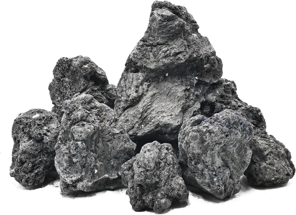 Natural Volcanic Lava Rock Stones for Fire Pit 4"-9" Natural Rocks for Fish,Fire Bowls,Gas Log Sets,Fireplaces,Decorative Landscaping & Outdoor Garden Projects-15lb 6-7pcs