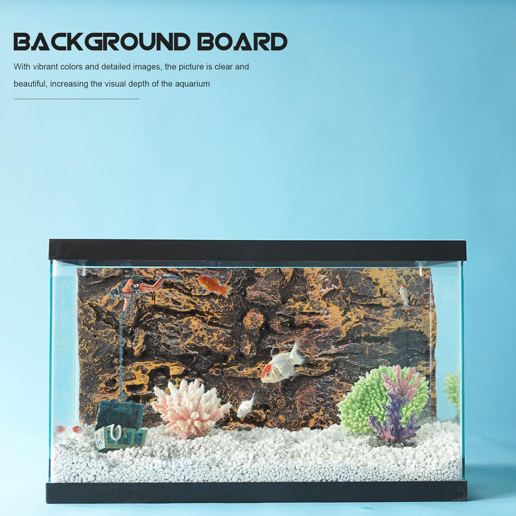 Rock Terrarium Background 3D - Reptile Tank Background Decorative Backdrop for Bearded Dragons Lizard Gecko Spider Chameleon Turtle Fish