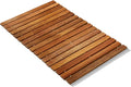 Teak String Shower Mat,Wood Non Slip Bath Mats for Bathroom, Quick Dry Bath Tub Mat for Spa, Sauna, Pool, Hot Tub Flooring Decor and Protector(19.7" W x 31.5" L)