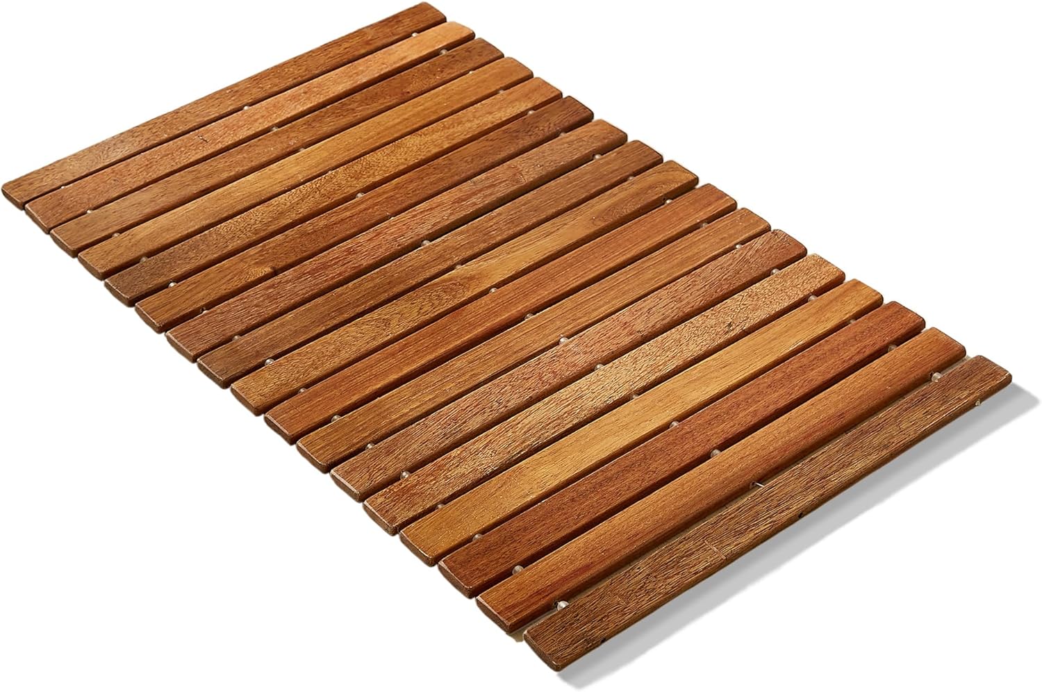 Teak String Shower Mat,Wood Non Slip Bath Mats for Bathroom, Quick Dry Bath Tub Mat for Spa, Sauna, Pool, Hot Tub Flooring Decor and Protector(19.7" W x 31.5" L)
