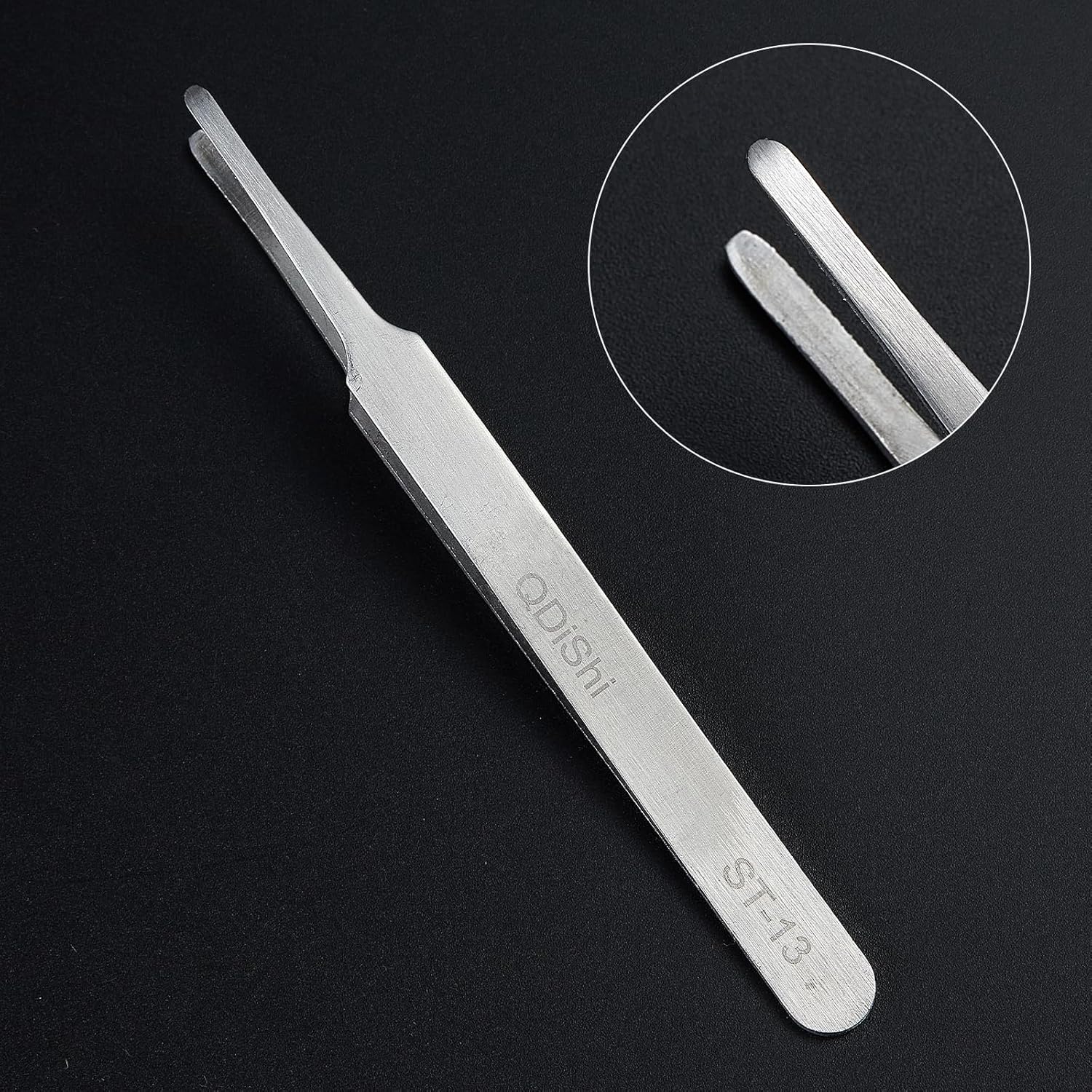 QDiShi Precision Tweezers Set,Upgraded Stainless Steel of Tweezers - Extra Fine,Angled,Blunt Tips for Electronics,Hobby, Industrial,Laboratory Work,Jewelry-Making,Model,Craft（3Pcs）