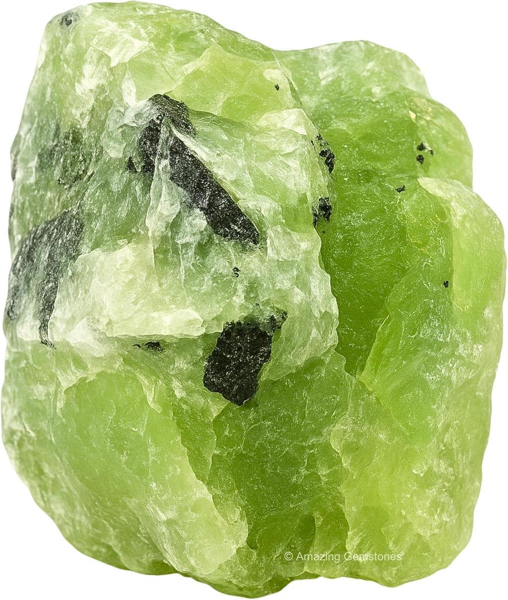 Amazing Gemstone 2 Pieces Prehnite Raw Crystals and Healing Stones, Natural Rocks for Tumbling and DIY Raw Stones and Crystals