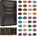36 Varieties Healing Crystal Chips & Stones Set – 2.5 lbs, 0.3" Natural Polished & Tumbled Gemstones Collection and Small Decorative Rocks for Chakra, Meditation, Reiki, Witchcraft, Crafts