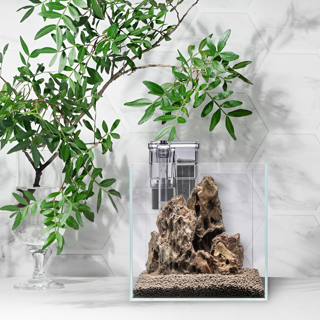 Mighty Aquarium Hang On Back Filter - Aquarium HOB Filter - Adjustable Fish Tank Filter - Aquarium Filters - Nano Aquarium Filter - Fish Aquarium Filter - Hang On Back Aquarium Filter (1-3 Gallons)