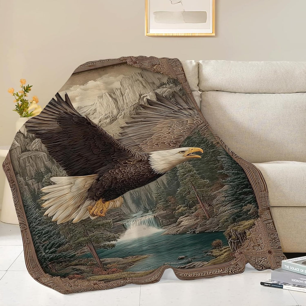 Bald Eagle Throw Blanket Eagle Stuff Gifts for Kids Girls Boys Adults Women Men Soft Cozy Warm Plush Fluffy Fuzzy Fleece Blanket Decor 40''X50''
