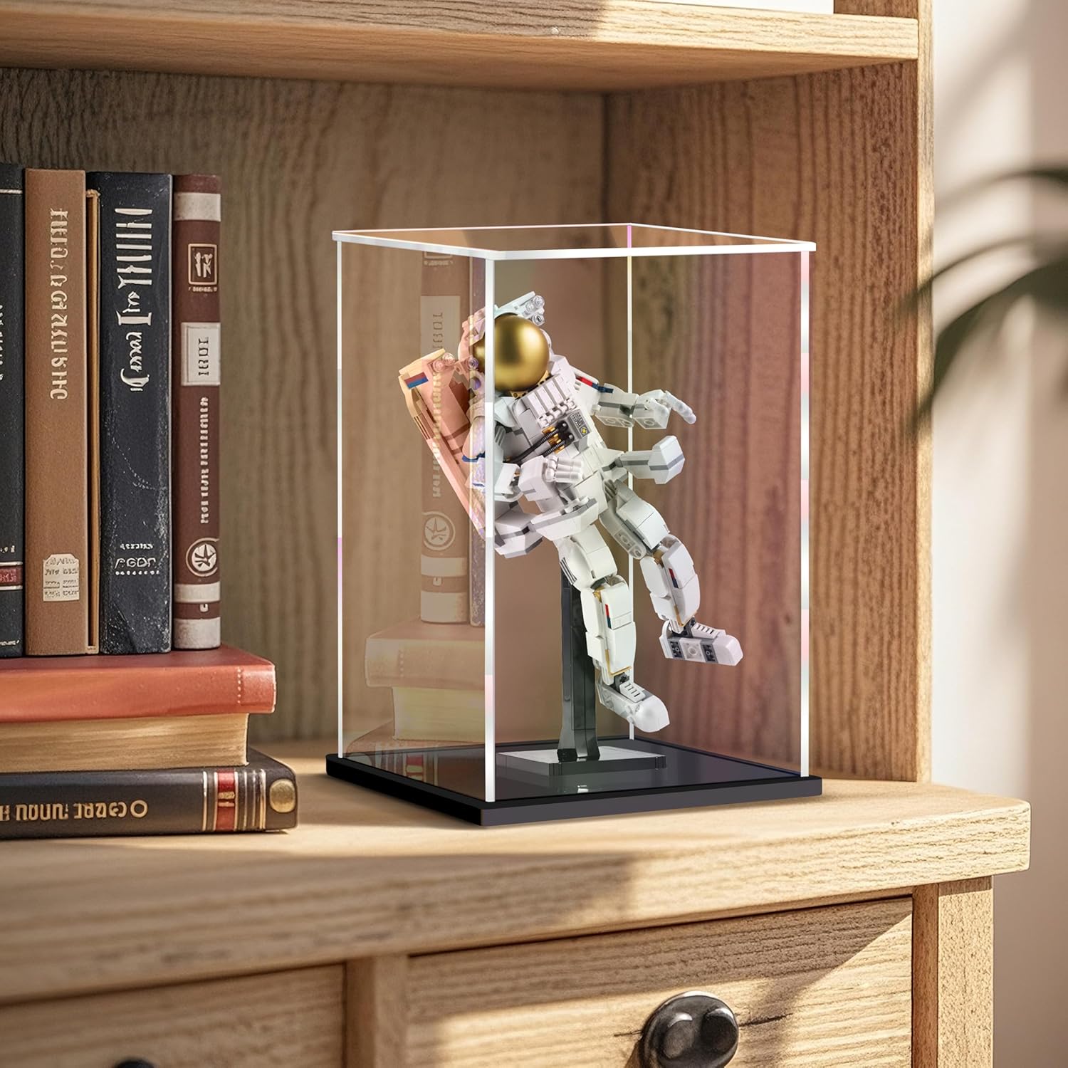 Acrylic Display Boxes for Collectibles Assemble Clear Acrylic Box Dustproof Protection Glass Case for Display Action Lego Figures Doll (10x6x6 inch; 25x15x15 cm)