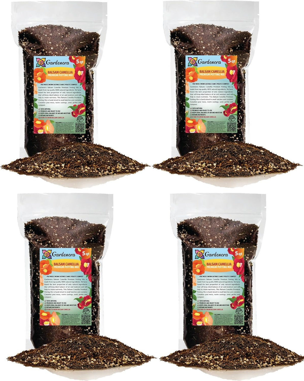 Gardenera Premium Balsam Camellia Potting Soil Mix - Perfect Balance of Nutrients, Drainage, and Aeration for Thriving Blooms - 20 Quart