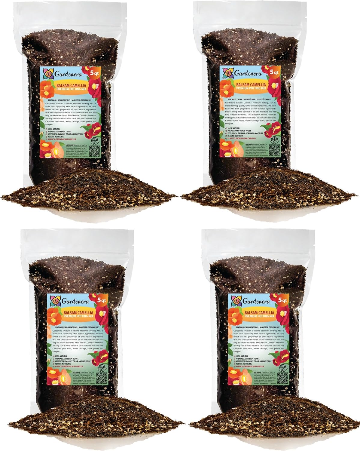 Gardenera Premium Balsam Camellia Potting Soil Mix - Perfect Balance of Nutrients, Drainage, and Aeration for Thriving Blooms - 20 Quart