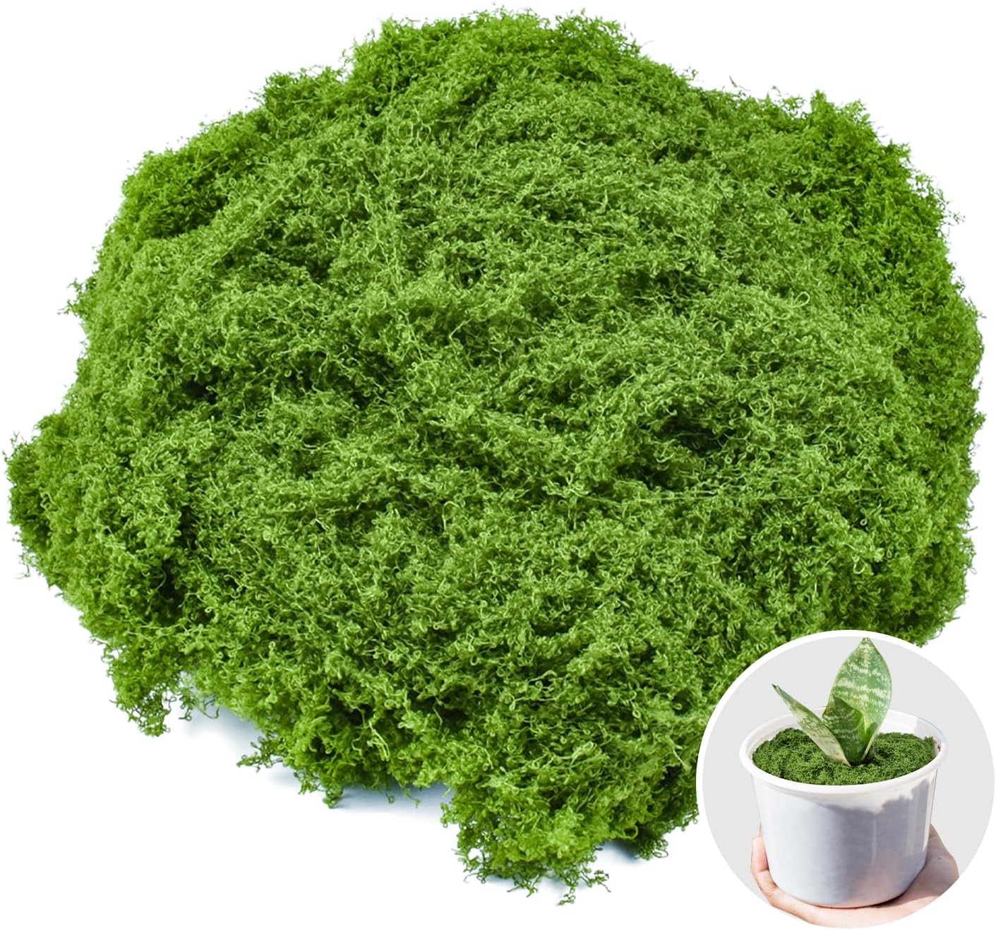 Fake Green Moss for Crafts 7 Oz Decorative Artificial Moss for Crafts Decorative Faux Moss Table Centerpieces Wedding Party Decor Fairy Garden Floral DIY