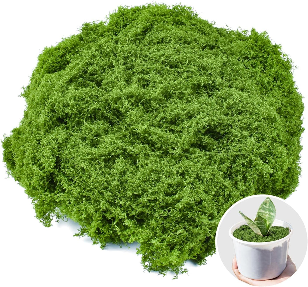 Fake Green Moss for Crafts 3.5 Oz Decorative Artificial Moss for Crafts Decorative Faux Moss Table Centerpieces Wedding Party Decor Fairy Garden Floral DIY