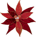 Hollyone 3PCS Poinsettia Christmas Flowers Artificial 11" Large Velvet Red Glitter Poinsettia Flowers Christmas Tree Ornaments Floral Picks for Tree Wreath Garland Vase Table Centerpiece Home Decor