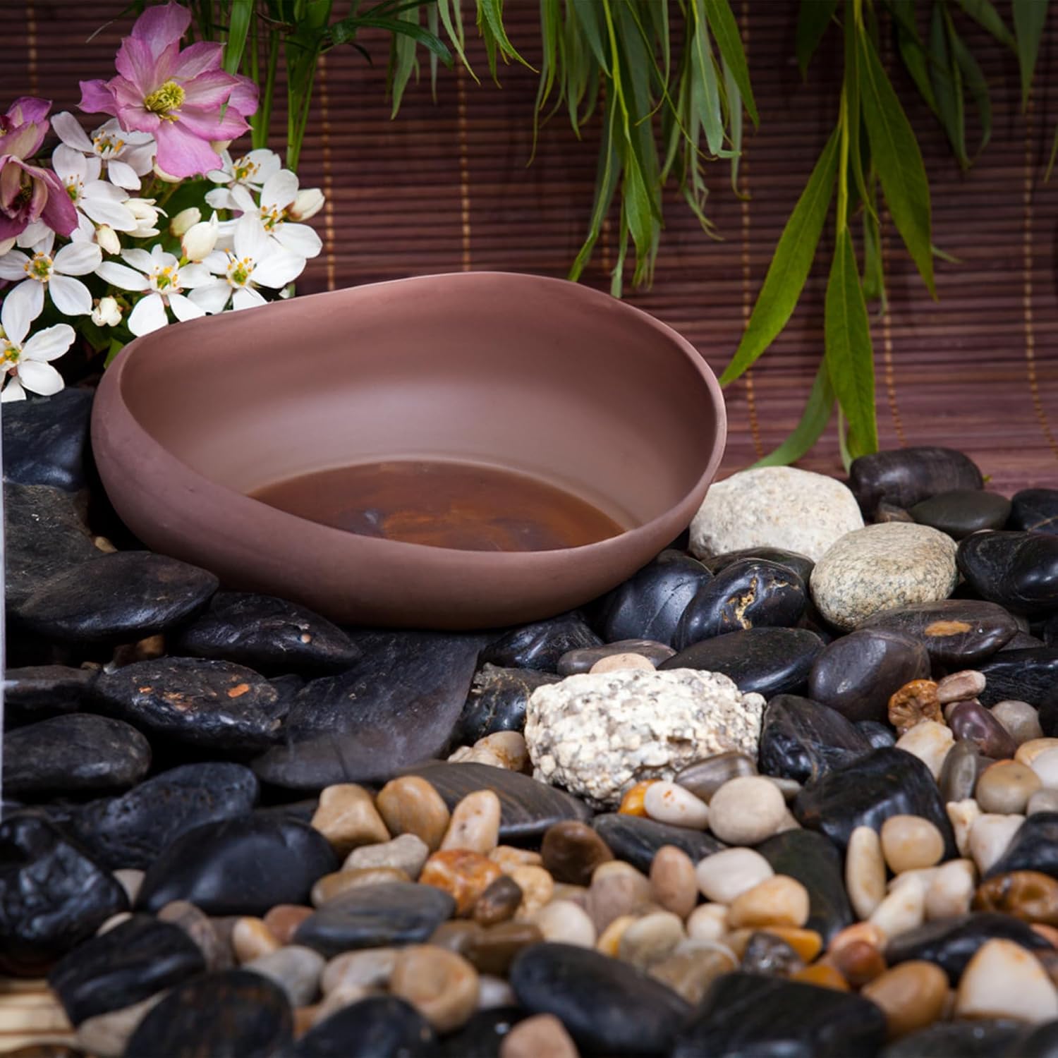 River Rocks 20lbs, 1-2Inch Mixed Color Natural Pebbles for Plants, High Polished Decorative Stones for Aquarium Vase Filler Fish Tank Landscaping Garden