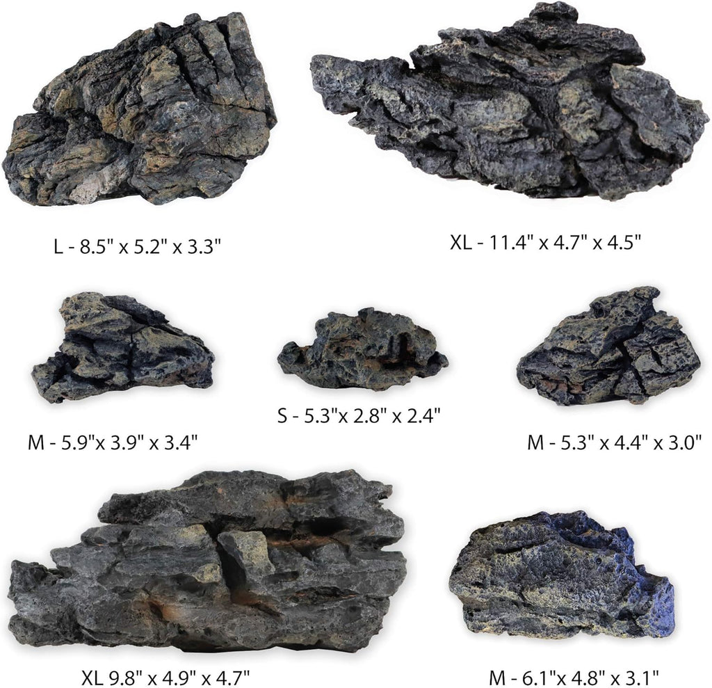 Current USA Seiryu Stone Collection 7 Piece Set | Molded Aquarium Decor Rock Artificial Resin Fish Tank Decoration up to 36" Long Aquariums 8816