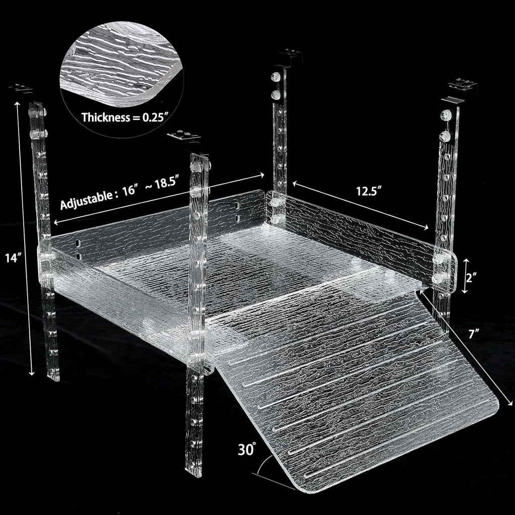 Hanging Turtle Basking Platform for Aquatic Turtles 40 Breeder 75 Gallon, Aquatic Reptile Ramp Dock, Turtle Terrace, Turtles Tank Accessories