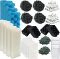 44-Piece Aquarium Maintenance Media Kits Replacement for Fluval 306/307 Performance Canister Filter - Includes Carbon, Ammonia-Absorbing Pad, Sponges（2 Sets）