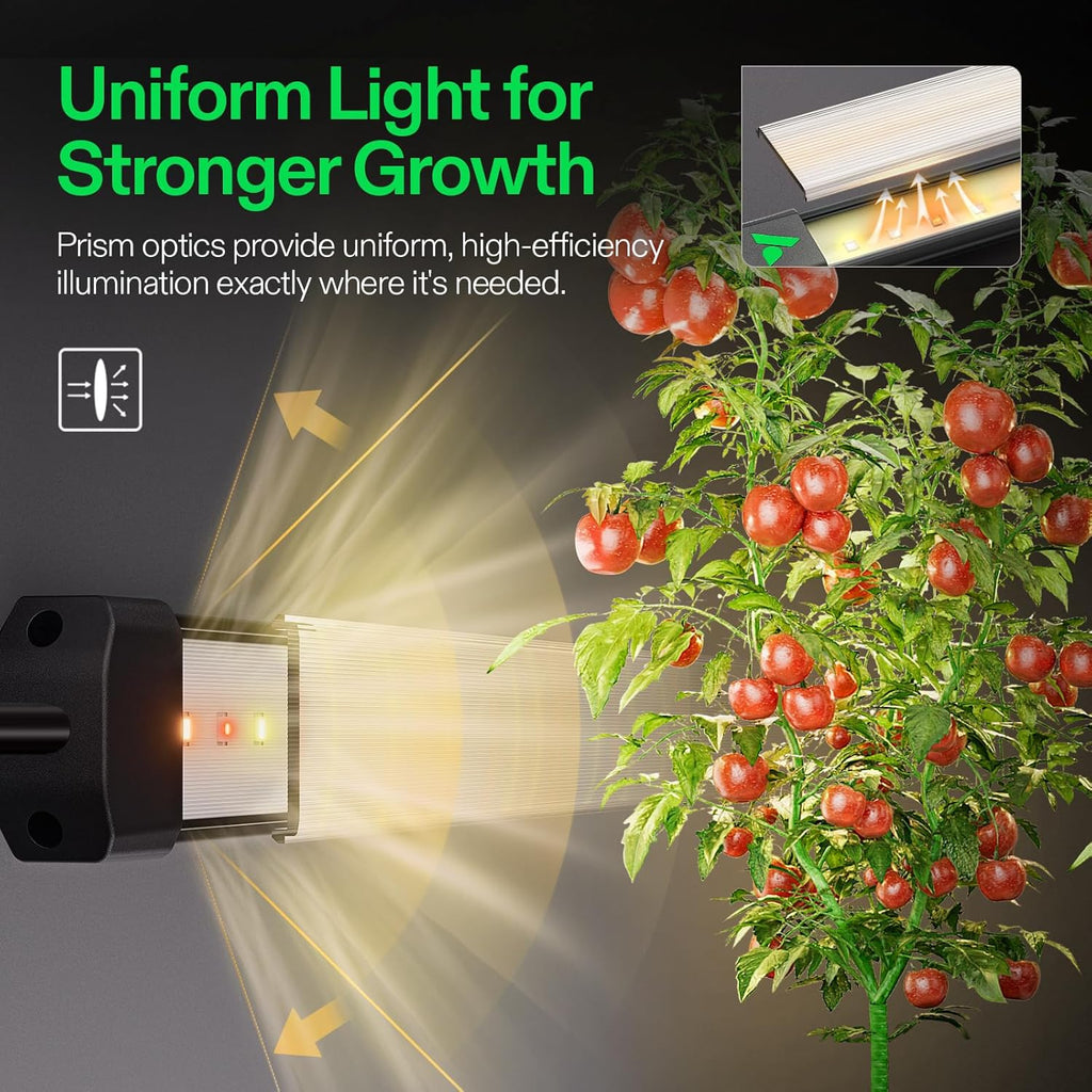 VIVOSUN Lumaray LED Grow Light Bars 16”(4-Bar), Full Spectrum Side Lighting with 60% Red Light up to 25% Yields for Grow Tents, Greenhouses, Magnet Reliability Upgraded, SGS Compatible